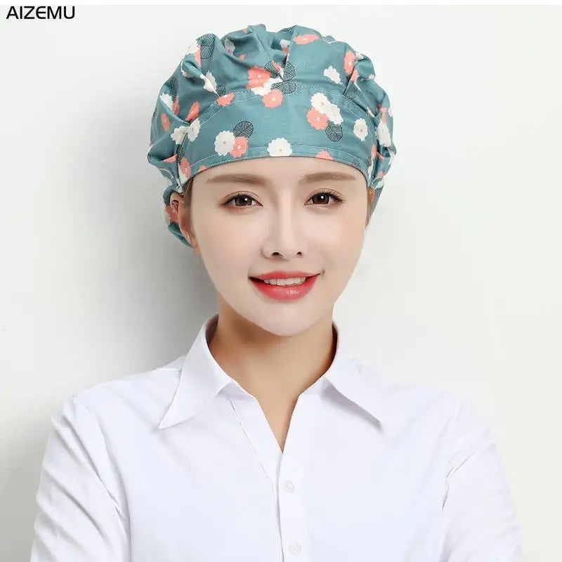 Cute Elastic Kitchen work Hats Restaurant Breathable chefs