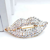 New 2024 Red Color Rhinestone Lips Brooches For
