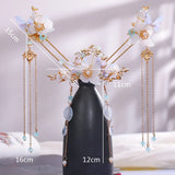 Chinese Hanfu Hair Accessories Set Long Fringed Vintage
