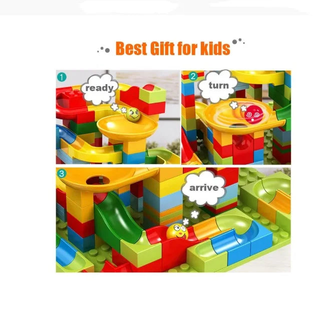 168PCS Marble Race Run Compatible city Building Blocks