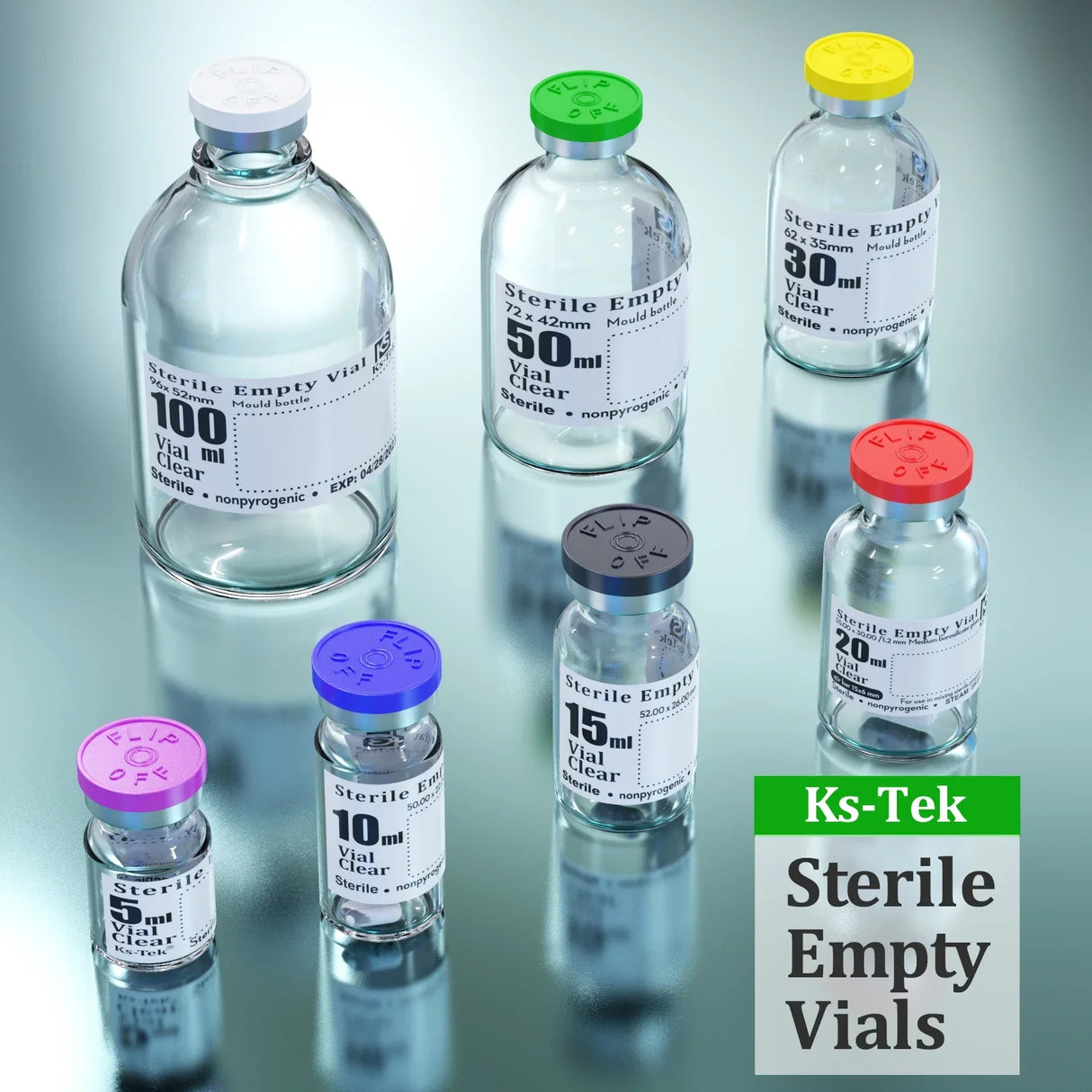 Ks-Tek Sterile Empty Vials with Self Healing Injection