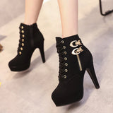 Plus Size Ankle Boots Women Platform High Heels
