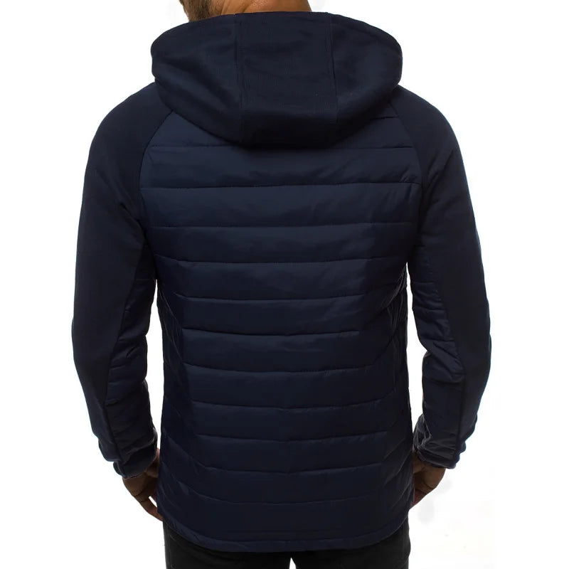 SpringAutumn New Hooded Jacket Men Casual Slim Patchwork