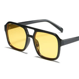 Trendy Pilot Sunglasses Women Vintage Oversized Double Bridge