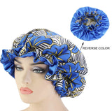 Women's Satin African Pattern Sleeping Hat Elastic Band