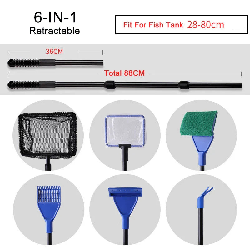 6-IN-1 Aquarium Cleaning Tools Kits Fish Tank Clean