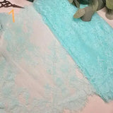 3m/lot Width 40cm Eyelash Lace Trim Purple Green