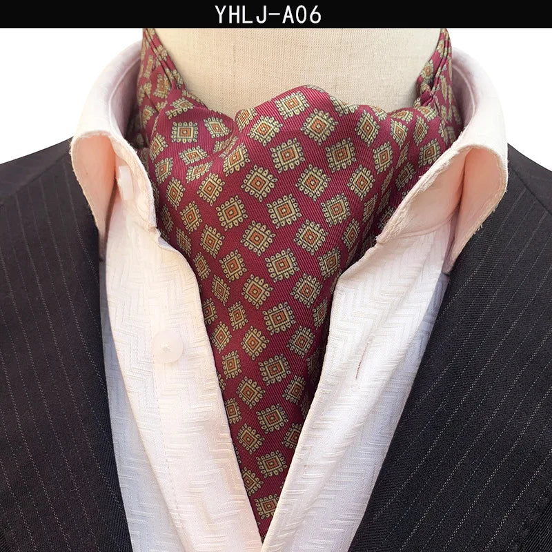 Men Vintage Polka Dot Wedding Formal Cravat Ascot
