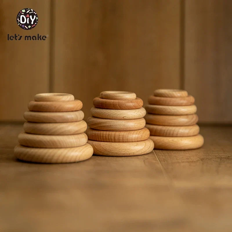 Let's Make Natural Wood Teething Ring All Size