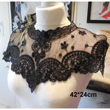 1 Pc Black Flower Neckline Collar Lace Applique