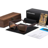 GM Natural Bamboo Wooden Sunglasses Handmade Polarized Glasses