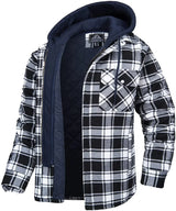 TACVASEN Men's Flannel Shirt Jacket with Removable Hood