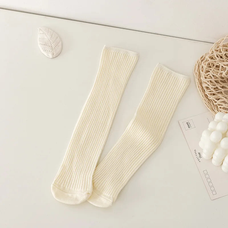 5 Pairs/Lot Baby Girls Knee High Socks Kids