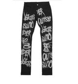 New Man Stretchy Jeans Black Skinny Hot Drill