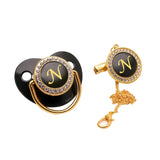 Black Gold Luxury Pacifier for Babies A-Z Name