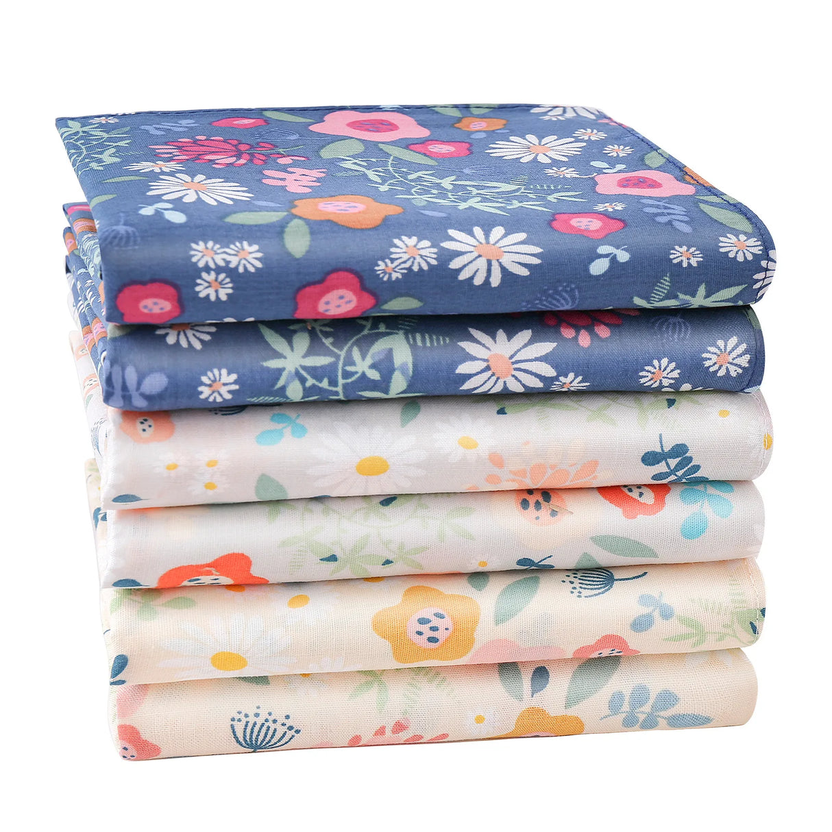 1 Set Women Printed Handkerchief Cotton Scarf For