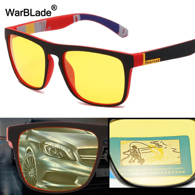 WarBLade New Square Polarized Sunglasses Men Night Vision