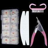 500Pcs/Box False Nails Tips Manicure Kit Nail File