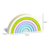 Kids Wooden Toy Montessori Rainbow Building Blocks DIY