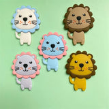 5pcs Silicone Teether Lion Cartoon Animal BPA Free