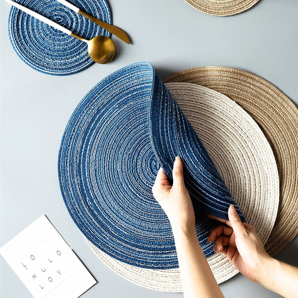 6/8 pcs Table placemats for table mat Ramie