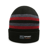 Winter Hats for Women Thick Beanies Letter Striped