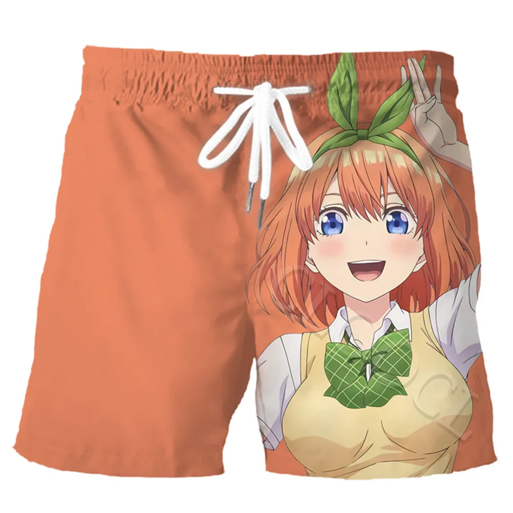 CLOOCL Men Shorts Anime Quintuplets Quintessential 3D Print