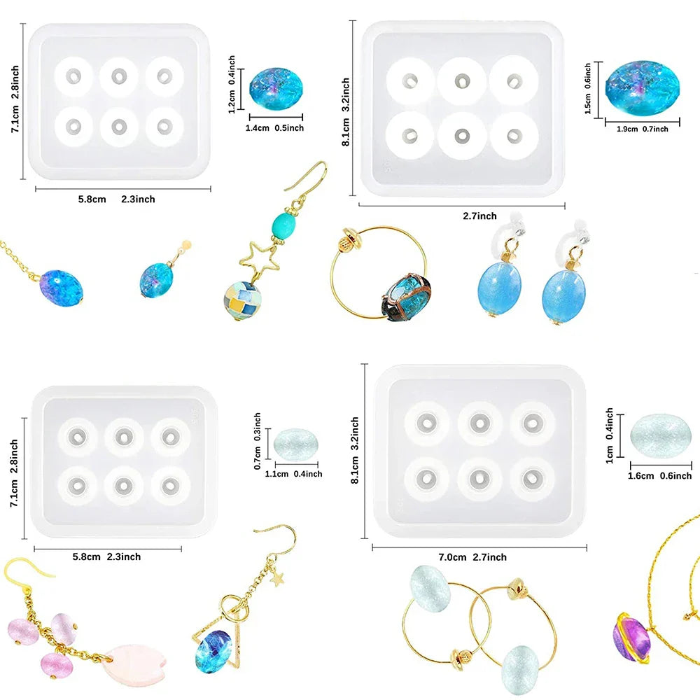 Round Square Faceted & Oval Beads Silicone Casting