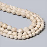 Natural Beige Color Stone Faceted Stone Jaspers Spacers