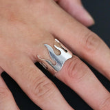 Creative Silver Color Flame Opening Adjustable Womens Ring