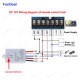 FunDeal 433Mhz Universal Wireless Remote Control Switch DC
