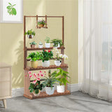 3-Tier Hanging Wood Plant Stand Planter Shelves Flower