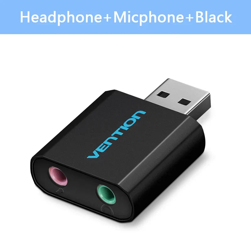 Vention USB Sound Card USB Audio Interface headphone