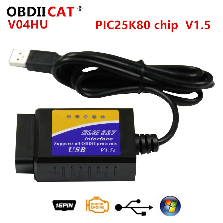 OBDIICAT V04HU ELM327 USB V1.5 Scan interface PIC18F25K80