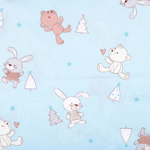 Blue Cartoon Printed Fabric Cotton Twill Cloth for