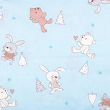 Blue Cartoon Printed Fabric Cotton Twill Cloth for