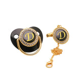 Black Gold Luxury Pacifier for Babies A-Z Name