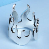 Creative Silver Color Flame Opening Adjustable Womens Ring