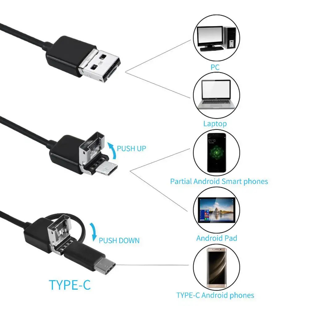Mini USB Car Endoscope Camera Auto Parts Telescopic