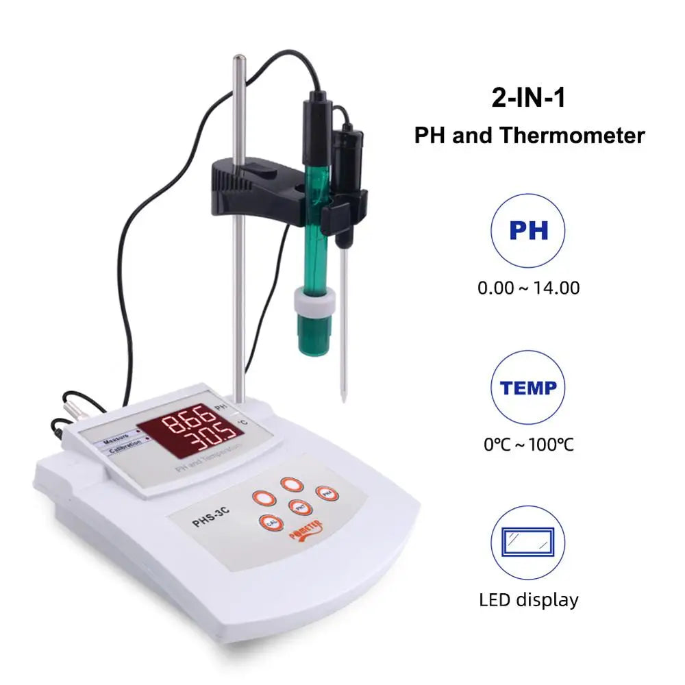 PHS-3C Desktop Automatic Calibration Acidity Meter PH/Thermometer 2In1Digital