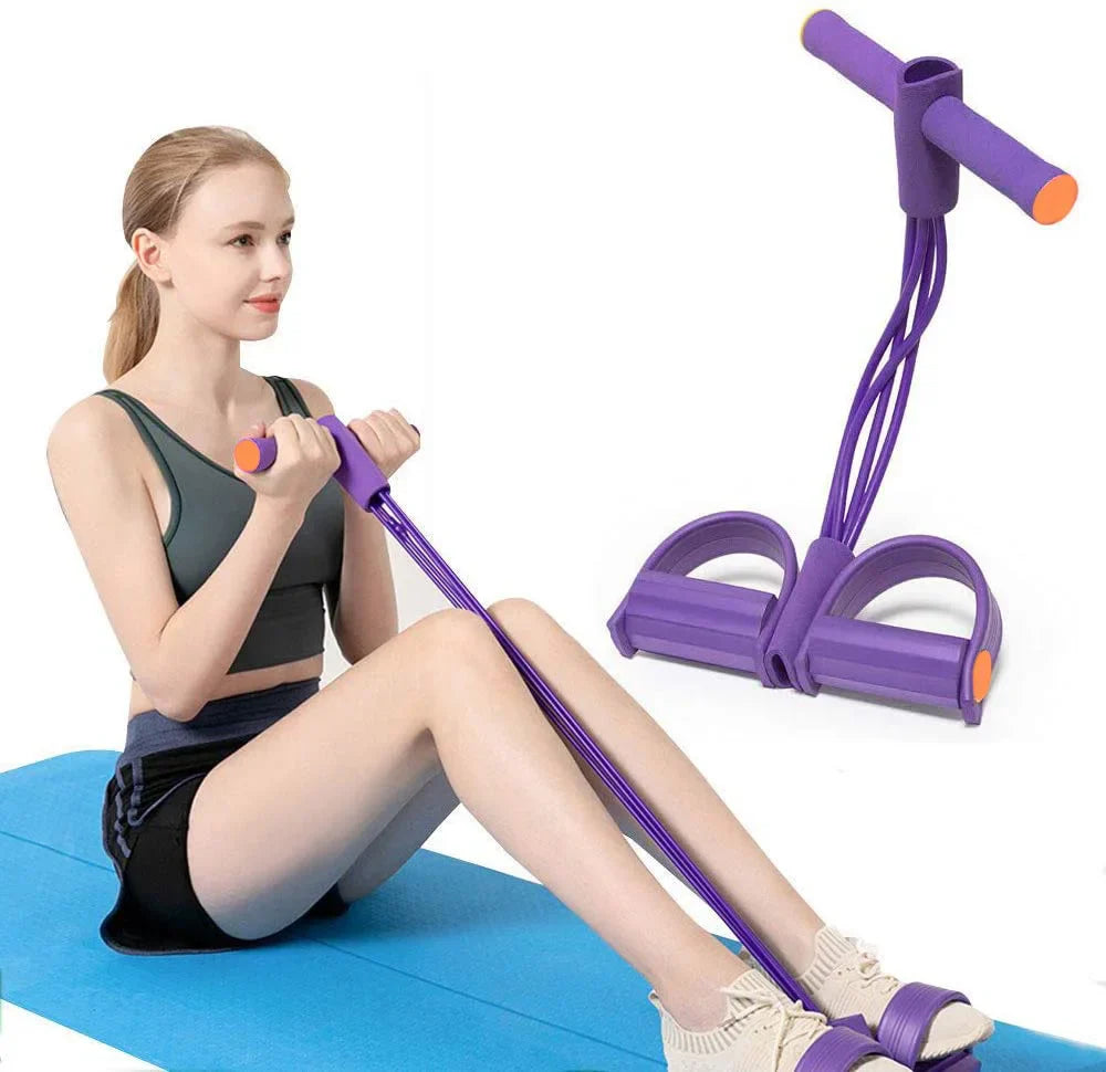 4 Tube Resistance Band Elastic Pull Rope Gym