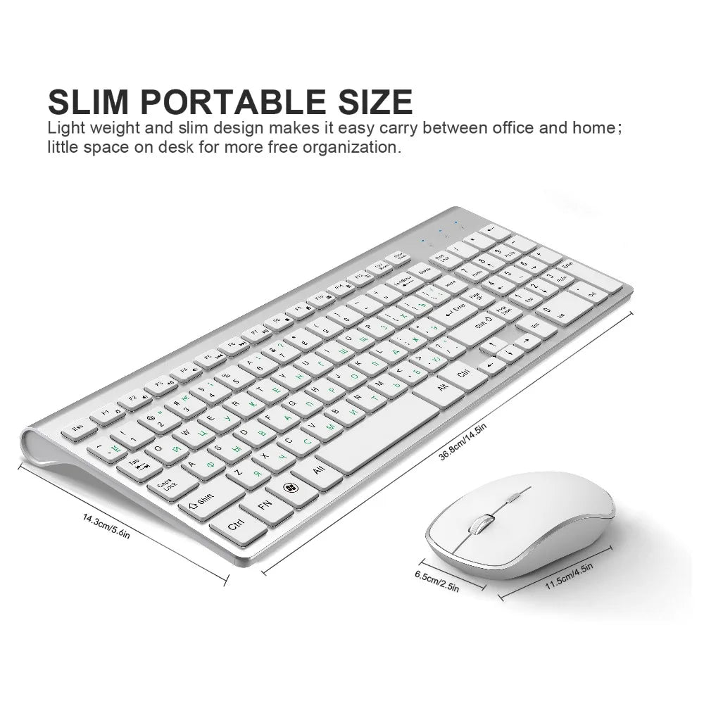 Russian version 2.4g wireless keyboard and mouse, ergonomics,