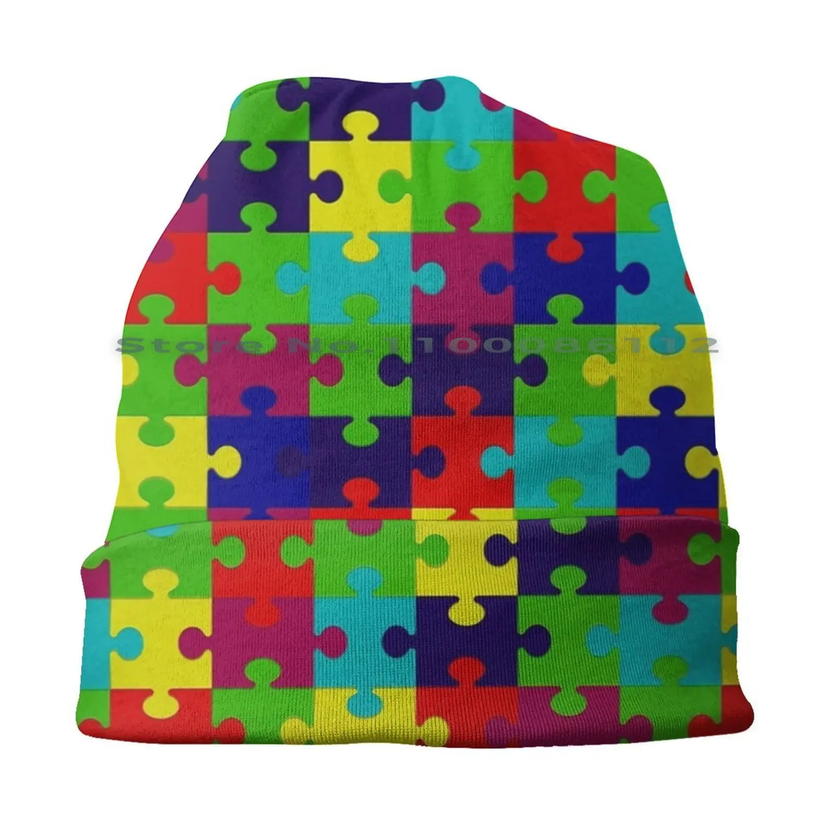 Autism Awareness Beanies Knit Hat Puzzled Game Brain