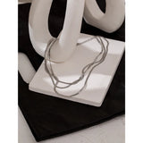 Yhpup Stainless Steel Snake Chain Stacked Necklaces Jewelry