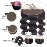 Brazilian Hair Weave Bundles With Frontal 13x4 HD