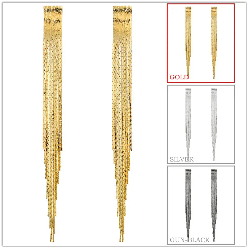 Baroque Long Tassels Dangle Earrings for Women Accessories