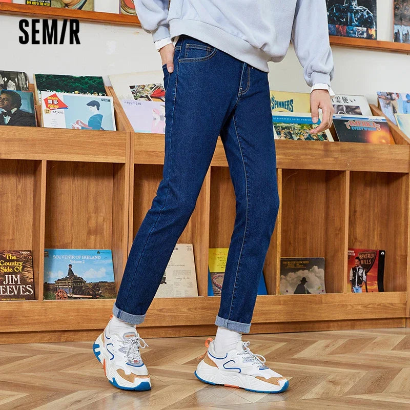 SEMIR Jeans Men Solid Retro Hong Kong Style