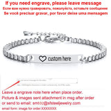 Personalize Baby Name Bracelet Figaro Chain Smooth Bangle