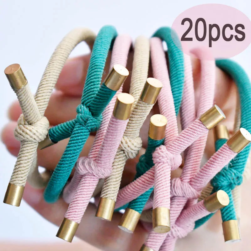 20pcpack Women Elastic Hair Rubber Bands Stylish Girls
