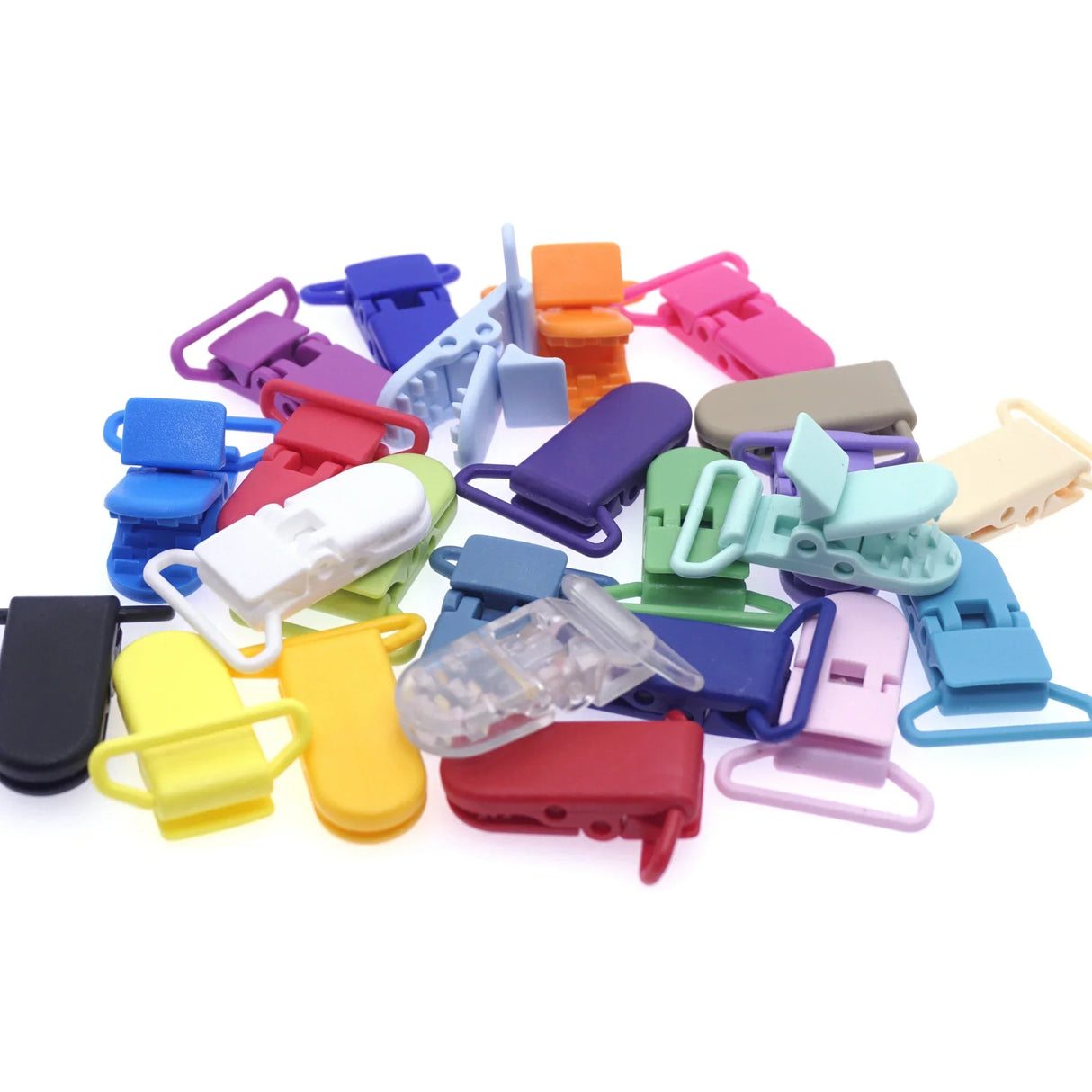 48Pcs Eco-friendly Plastic Baby Pacifier Clips Holder Mix